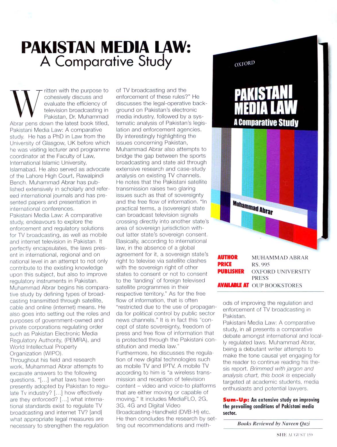 Pakistani Media Law Academic Amp General Books